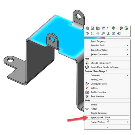 solidworks export sheet metal dxf|export solidworks sketch as dxf.